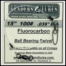 100# 15" Fluorocarbon Leader .039" Dia